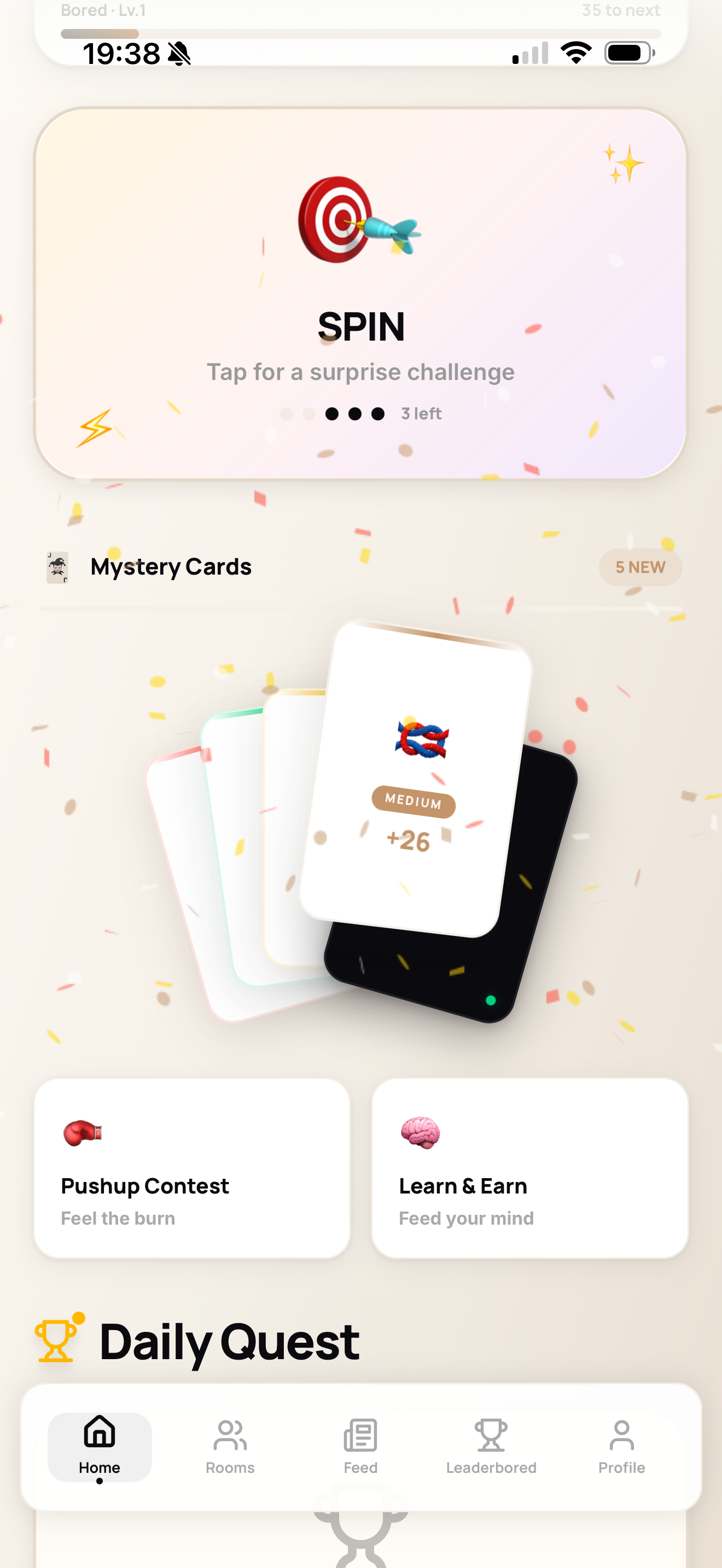 Home — Spin, Mystery Cards, Challenges