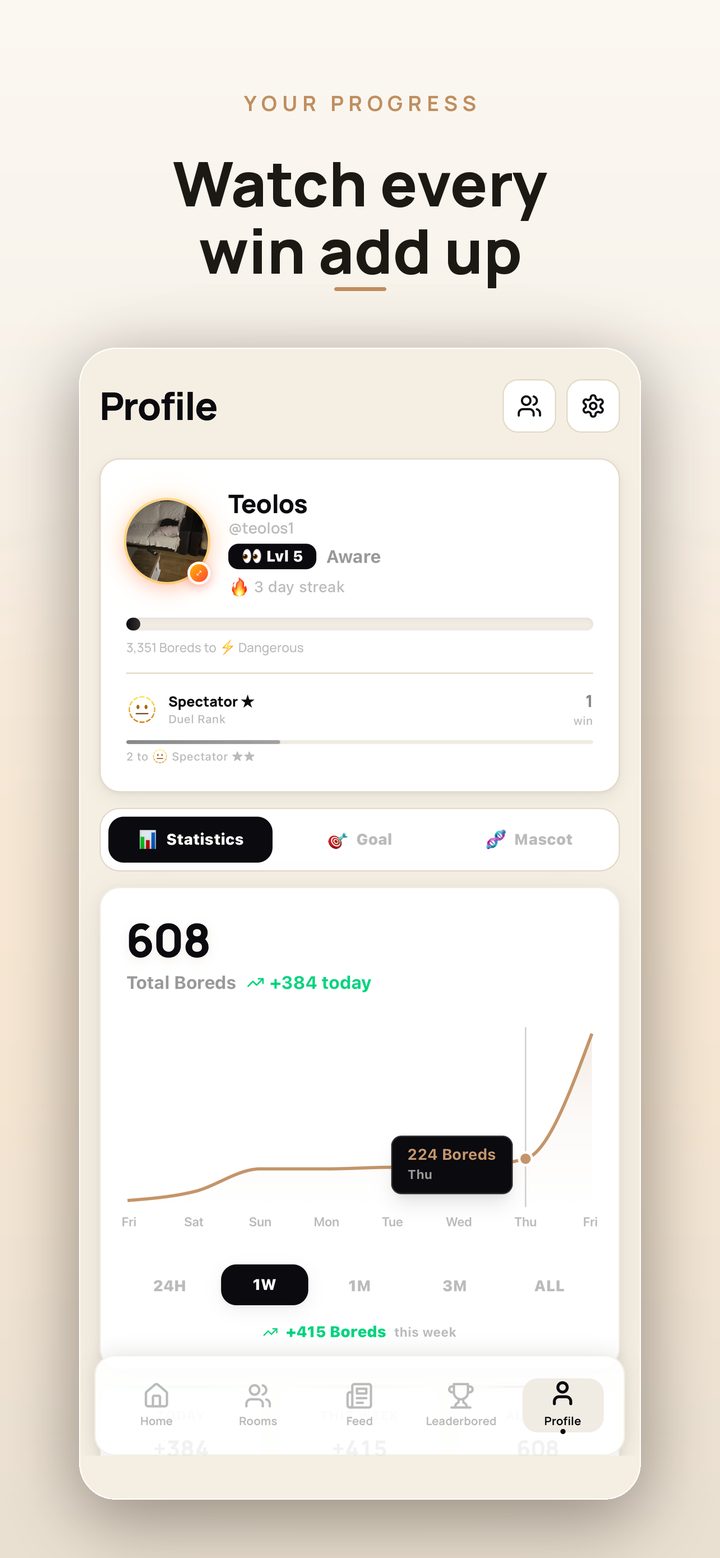 Profile — watch every win add up